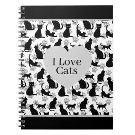 Caderno Espiral Eu amo o notebook dos gatos