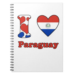Caderno Espiral Eu amo o Paraguai