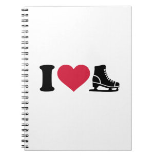 Caderno Espiral Eu amo o patinagem artística da velocidade do