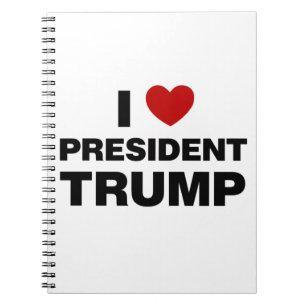 Caderno Espiral Eu Amo o Presidente Trump Heart