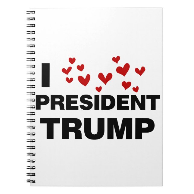 Caderno Espiral Eu Amo O Presidente Trump Hearts (Frente)