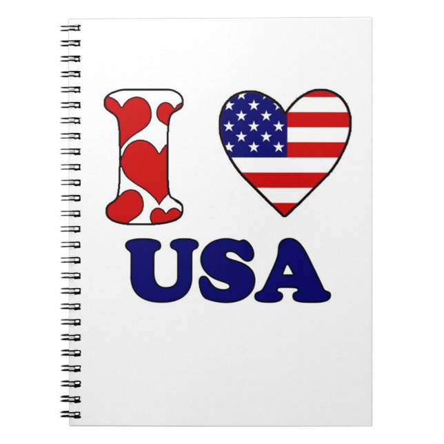 Caderno Espiral Eu amo os EUA (Frente)