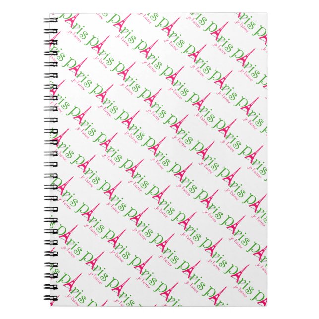 Caderno Espiral Eu amo Paris (Frente)