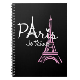 Caderno Espiral Eu Amo Paris Eiffel Torre França Souvenir Francês