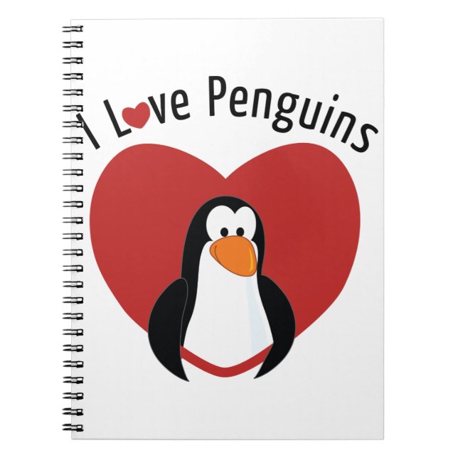 Caderno Espiral Eu Amo Pinguins (Frente)