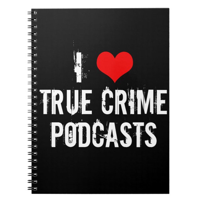 Caderno Espiral Eu Amo Podcasts do Crime Real História do Assassin (Frente)