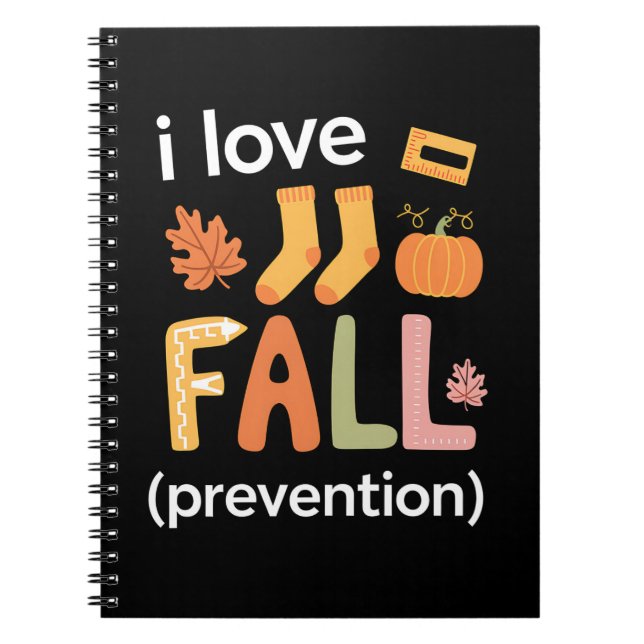 Caderno Espiral Eu Amo Prevenção de Quedas (Frente)