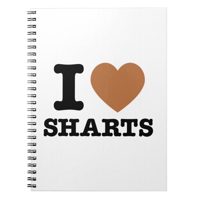 Caderno Espiral Eu Amo Sharts (Frente)