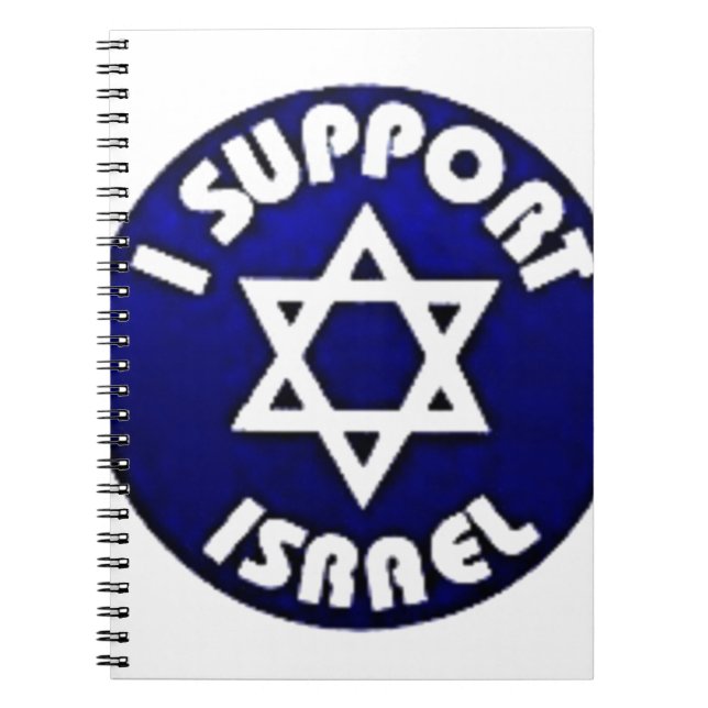 Caderno Espiral Eu apoio Israel - מגןדוד da estrela de David (Frente)
