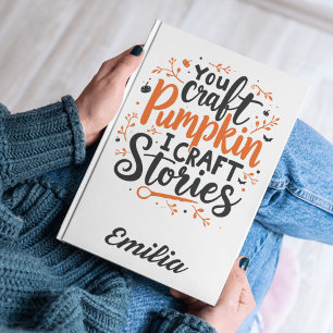 Caderno Espiral Eu Artesanato histórias Nome Notebook Halloween pa