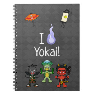 Caderno Espiral Eu coração Yokai! Monstro Japonês