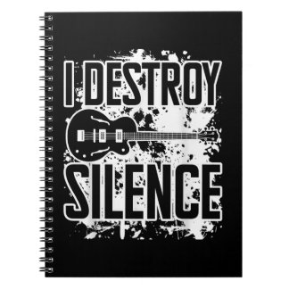 Caderno Espiral Eu Destruo Silence Bass Player Engraçado Música De