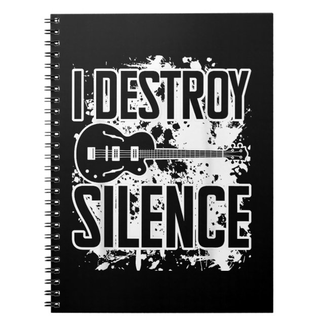 Caderno Espiral Eu Destruo Silence Bass Player Engraçado Música De (Frente)