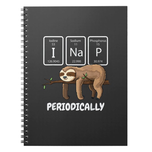 Caderno Espiral Eu Durmo Periodicamente Ciência Preguiça Tabela Pe (Frente)