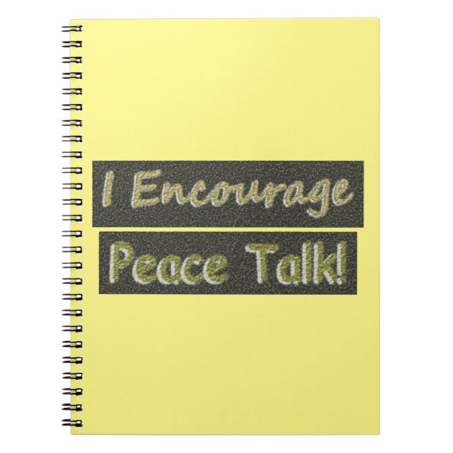 Caderno Espiral "Eu Encorajo a conversa de paz!" Design bonito. Co (Frente)