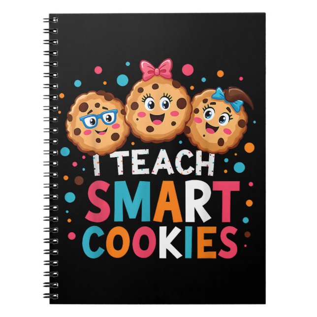 Caderno Espiral Eu Ensino Biscoitos Inteligentes De Volta à Escola (Frente)