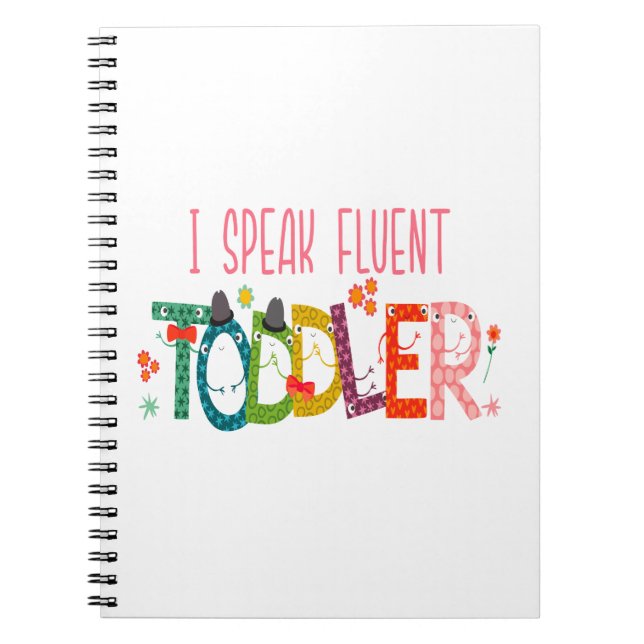 Caderno Espiral Eu Falo Fluent Toddler - Mãe, Professora De Cuidad (Frente)