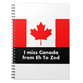 Caderno Espiral Eu falto Canadá de Eh ao Zed