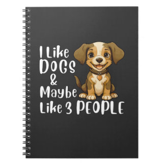 Caderno Espiral Eu Gosto de Cachorros e Talvez 3 Pessoas Amante de