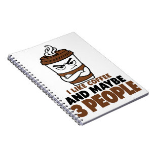 Caderno Espiral Eu Gosto de Café E Talvez 3 Pessoas Diário de Intr