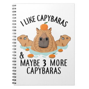 Caderno Espiral Eu gosto de Capybaras e talvez 3 pessoas Engraçado