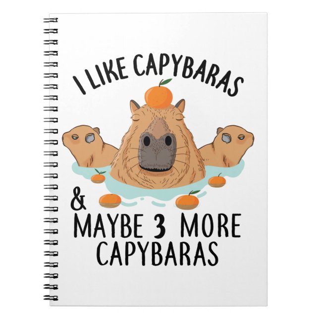 Caderno Espiral Eu gosto de Capybaras e talvez 3 pessoas Engraçado (Frente)