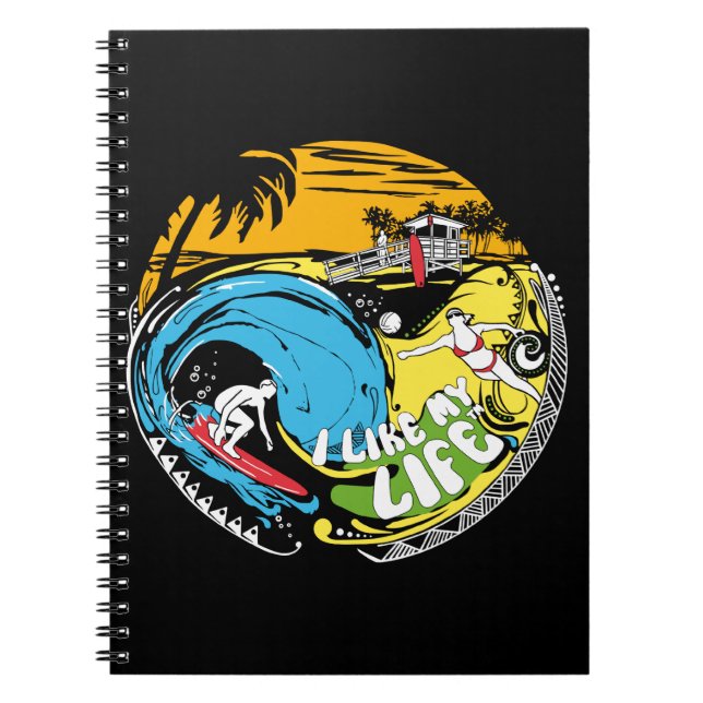 Caderno Espiral Eu gosto do meu notebook de Surf (Frente)