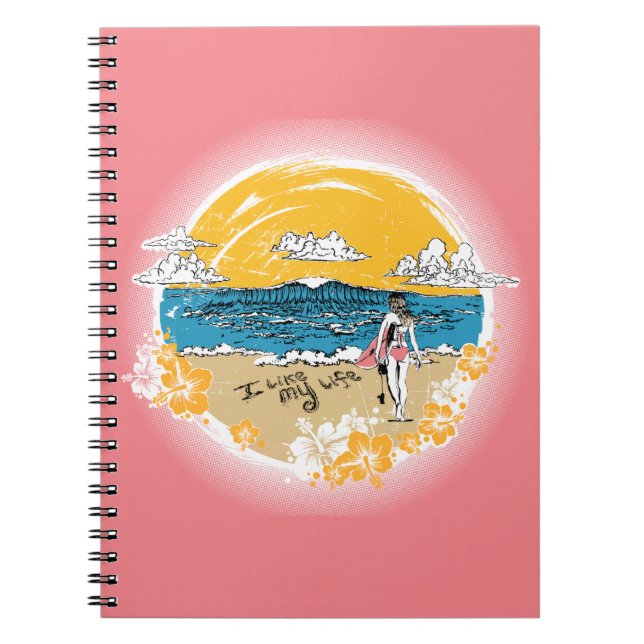Caderno Espiral Eu gosto do meu notebook Surf (Frente)