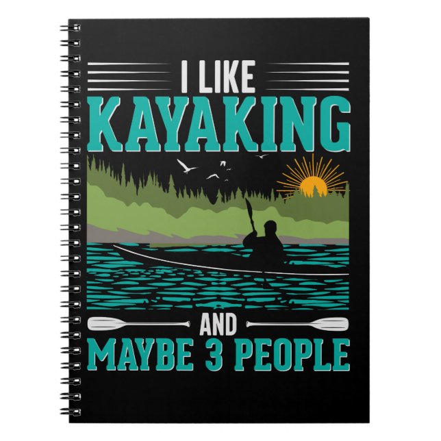 Caderno Espiral Eu Gosto Mais De Kayaking Do Que De Pessoas (Frente)