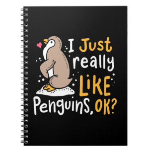 Caderno Espiral Eu Gosto Muito De Pinguins.