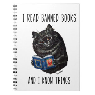 Caderno Espiral Eu Li Livros Banidos e Sei Coisas Louis Wain