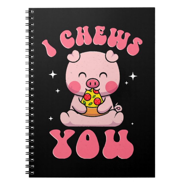 Caderno Espiral Eu Mastigo Sua Pizza (Frente)