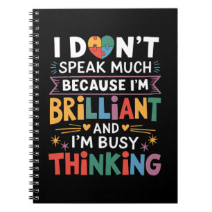 Caderno Espiral Eu Não Falo Muito Brilhante Autismo Autista