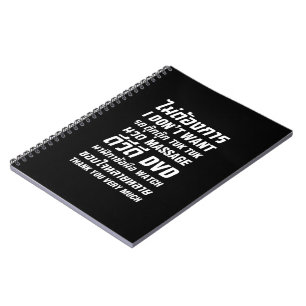 Caderno Espiral Eu não quero TUK TUK MASSAGE DVD WATCH Obrigado