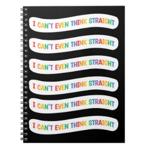 Caderno Espiral Eu nem consigo pensar Hetero   Orgulho gay Mês