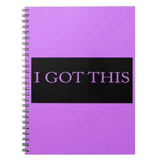 Caderno Espiral EU OBTIVE ESTA tipografia inspirador engraçada