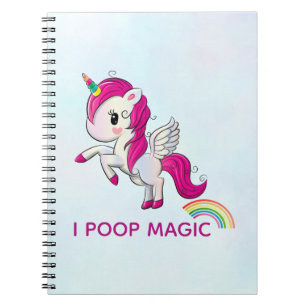 Caderno Espiral Eu Poop Magic Funny Unicorn Dizendo