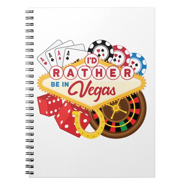 Caderno Espiral Eu Preferencialmente estar em Vegas Casino Gambler (Frente)