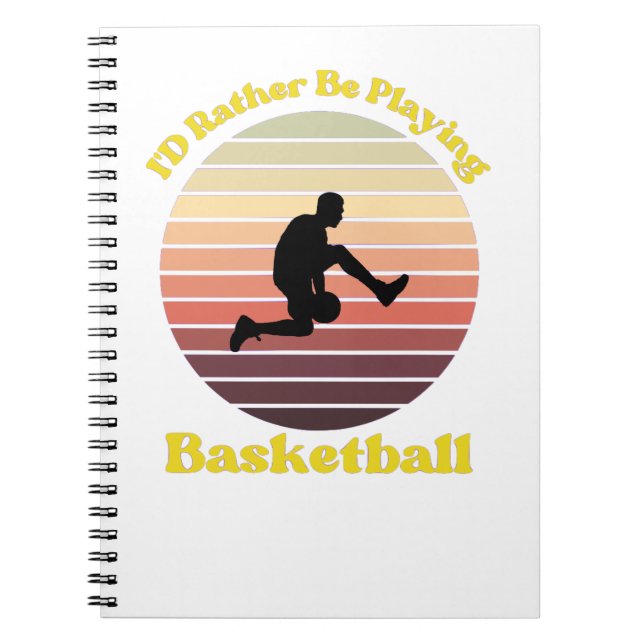 Caderno Espiral Eu Preferencialmente Jogando Basquete (Frente)