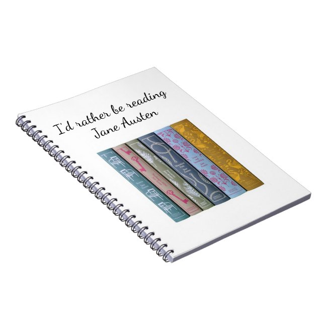 Caderno Espiral Eu preferencialmente ler Jane Austen (Lado Direito)