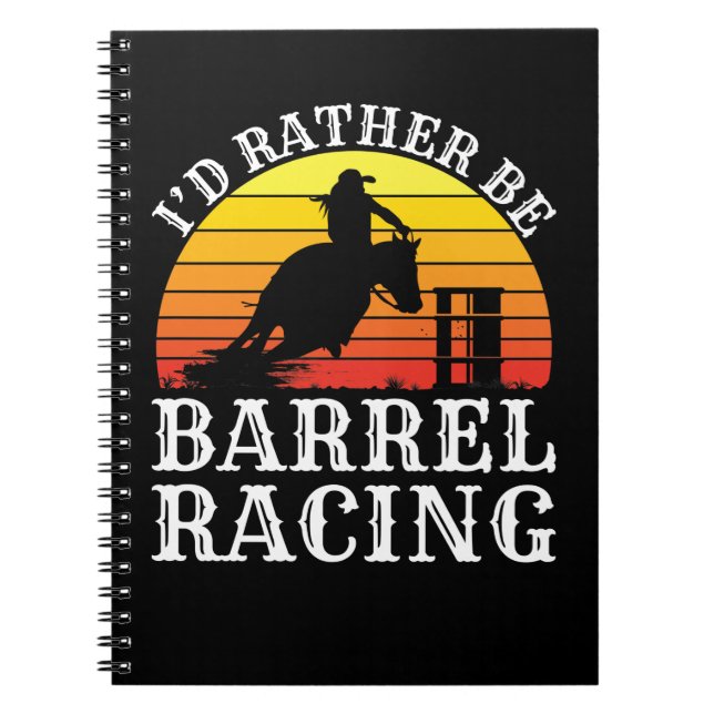 Caderno Espiral Eu Preferencialmente ser a Barrel Racing Retro Cow (Frente)