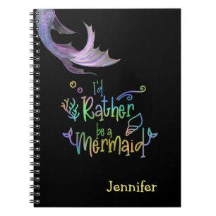 Caderno Espiral Eu Preferencialmente ser uma Mermaid Rainbow Perso