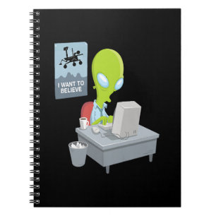Caderno Espiral Eu quero acreditar na versão alienígena do gi alie
