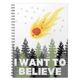 Caderno Espiral Eu quero acreditar no notebook Asteroide