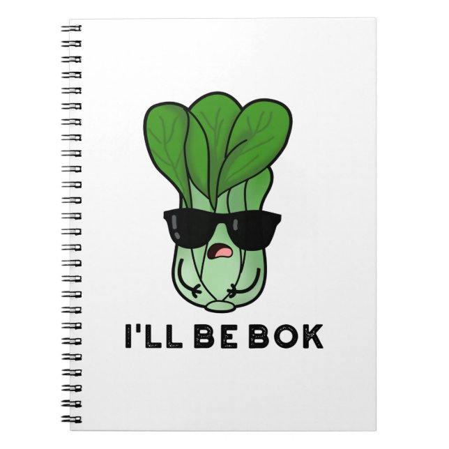 Caderno Espiral Eu serei o Bok Engraçado Veggie Filme Pun (Frente)