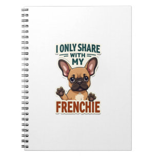 Caderno Espiral Eu Só Compartilho Com Meu Frenchie Vintage French 