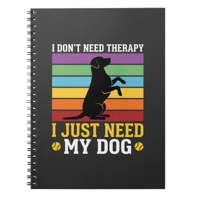 Caderno Espiral Eu Só Preciso da Terapia do Meu Cachorro (Frente)