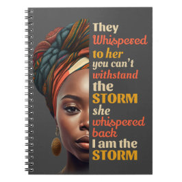 Caderno Espiral Eu Sou A Tempestade Afro Mulher Negra Forte Empres