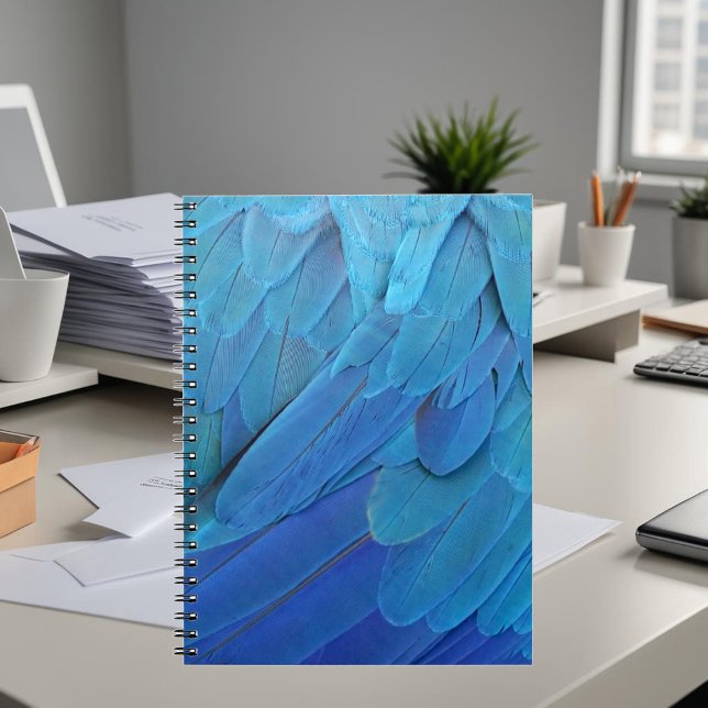 Caderno Espiral Eu sou azul - Penas de macau (Criador carregado)