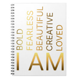 Caderno Espiral EU Sou Corajoso, Destemido, Bela, Criativa, Amada
